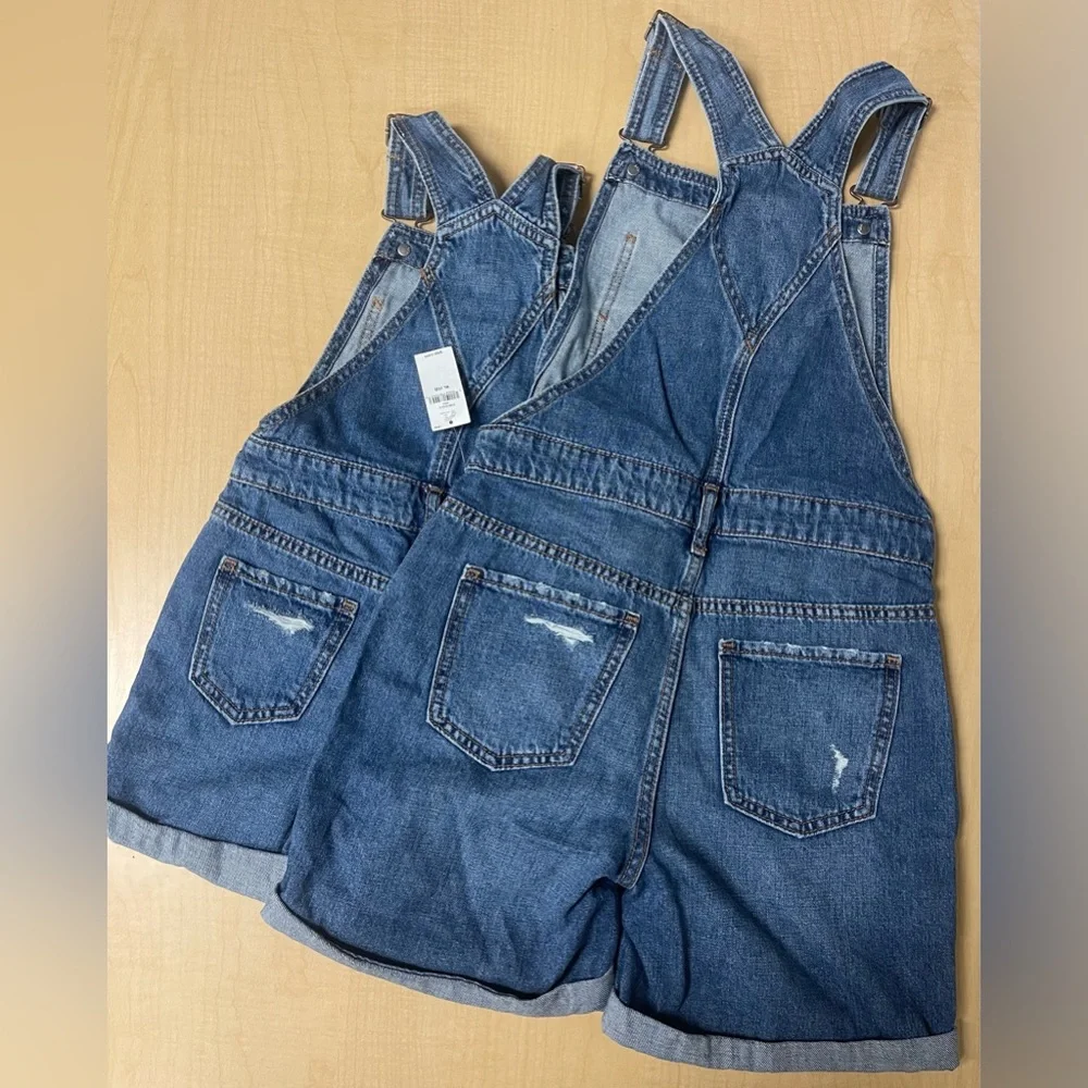 NWT Gap Girls Denim Overall shorts Regular Wash sizes-XL 12, XS 4/5